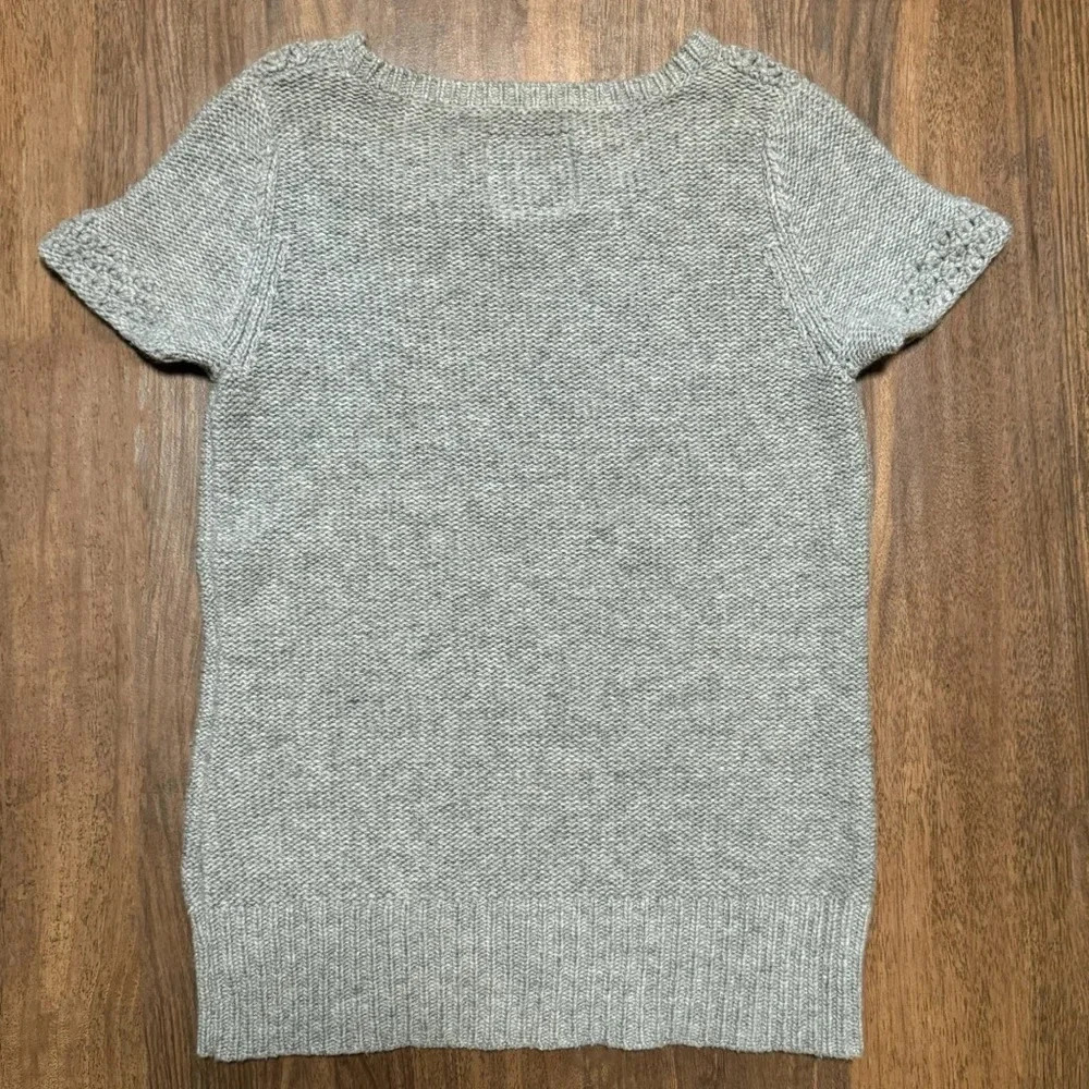 American Eagle Gray Solid Short Sleeve Sweater Wo… - image 2